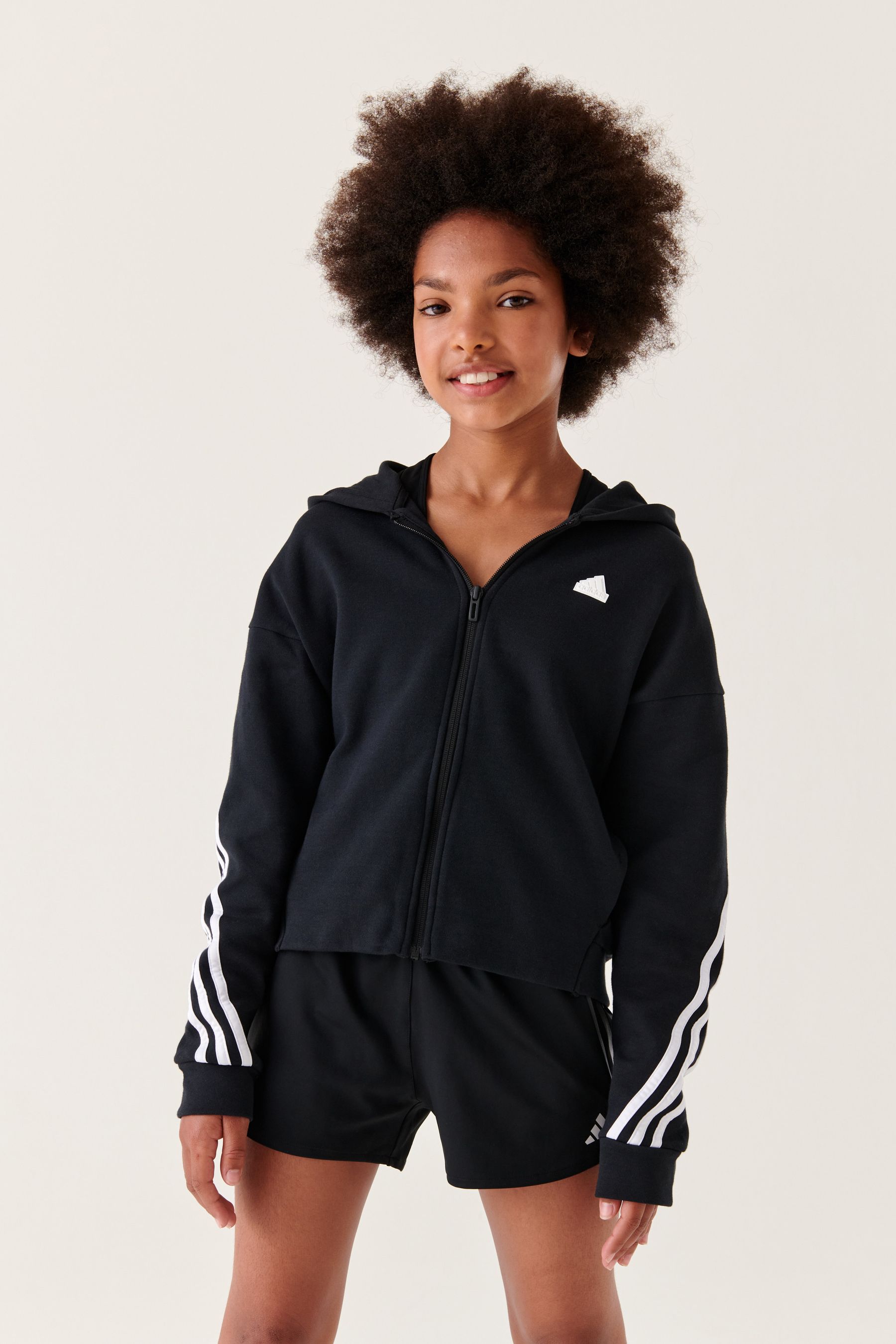 Buy adidas Black Future Icons 3 Stripes Full Zip Hoodie from the Next UK online shop