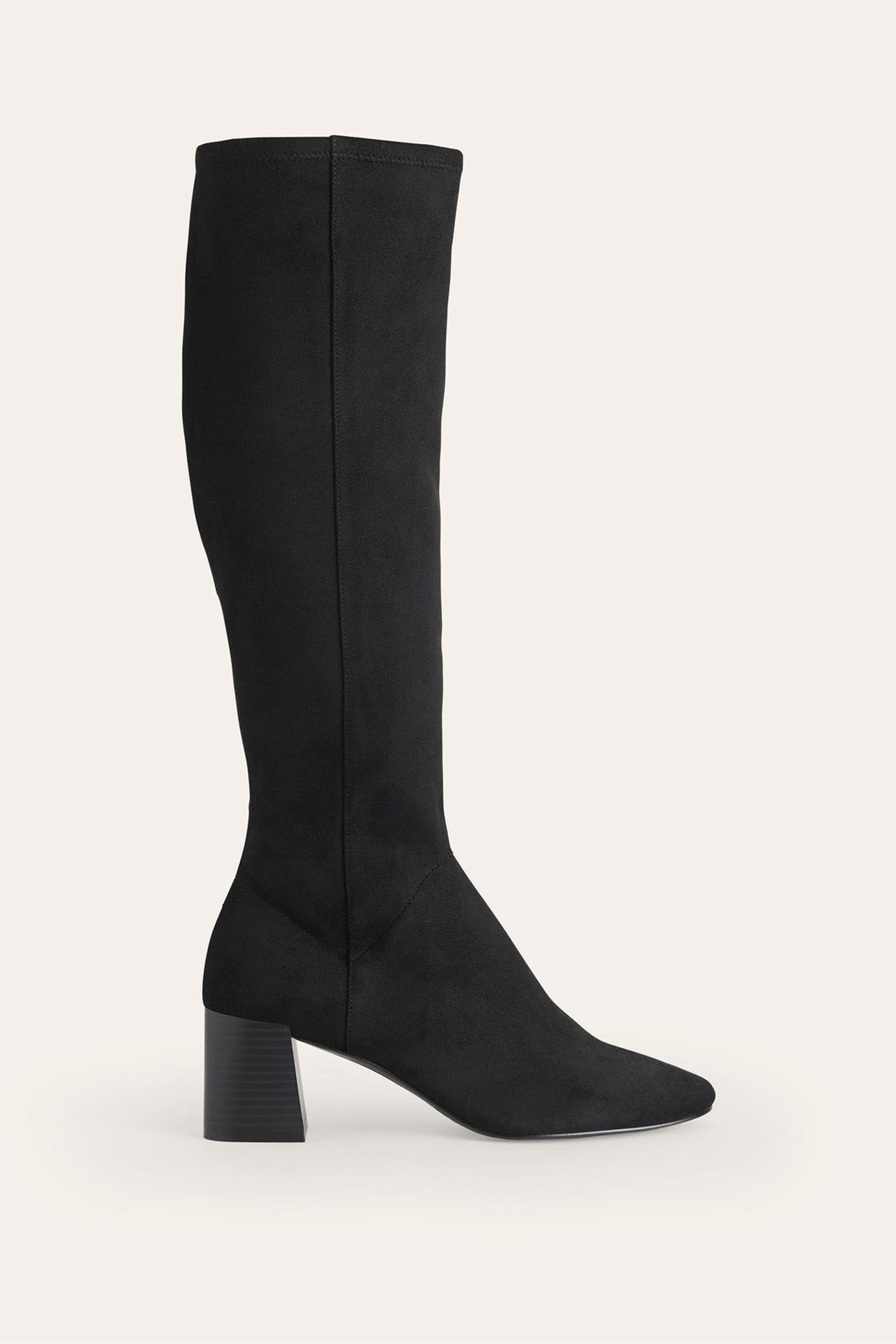 Buy Boden Black Chrome Heeled Stretch Knee High Boots from the Next UK online shop