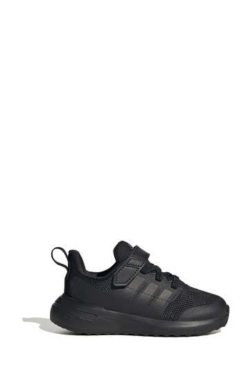 adidas Black Infant Fortarun 2.0 Cloudfoam Sport Running Elastic Lace Top Strap Trainers