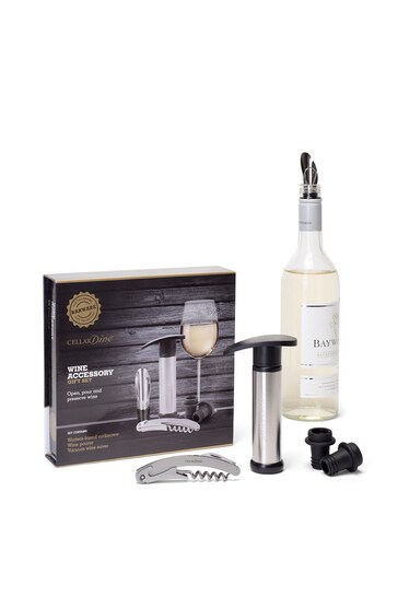 Cellardine Silver Wine Accessory Gift Set