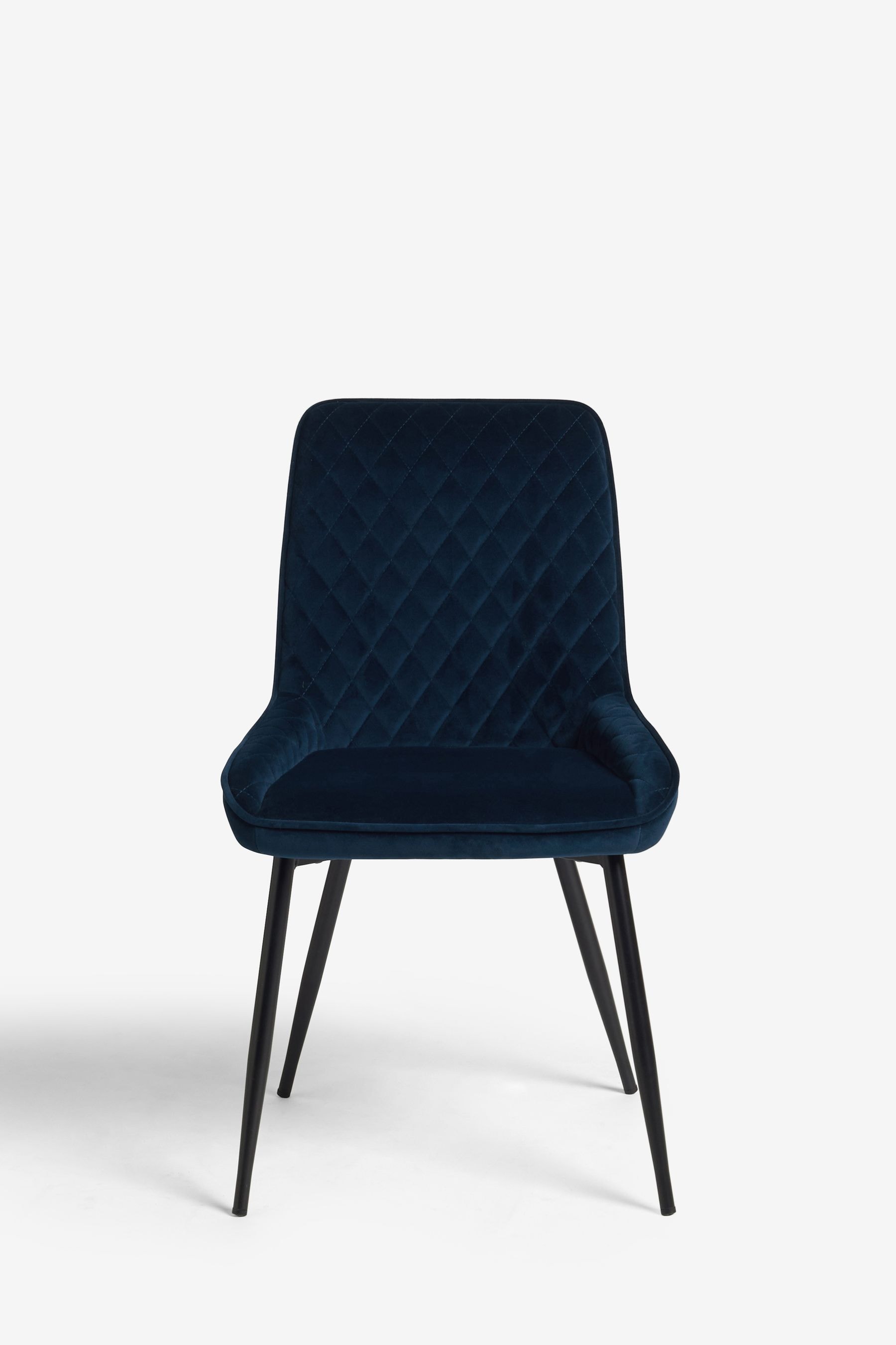 Buy Set of 2 Soft Velvet Navy Blue Black Legs Hamilton Non Arm