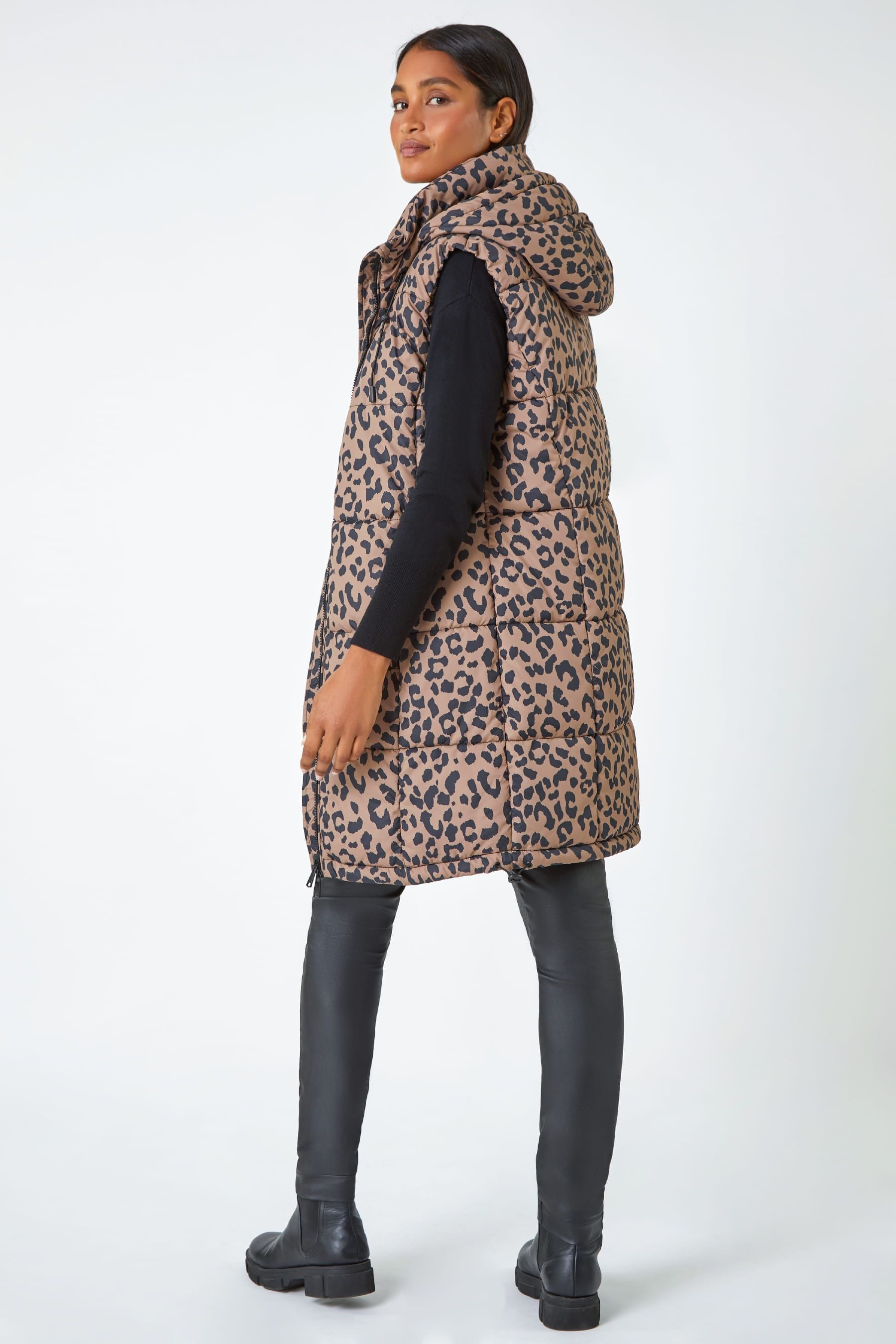 Gilet long leopard top