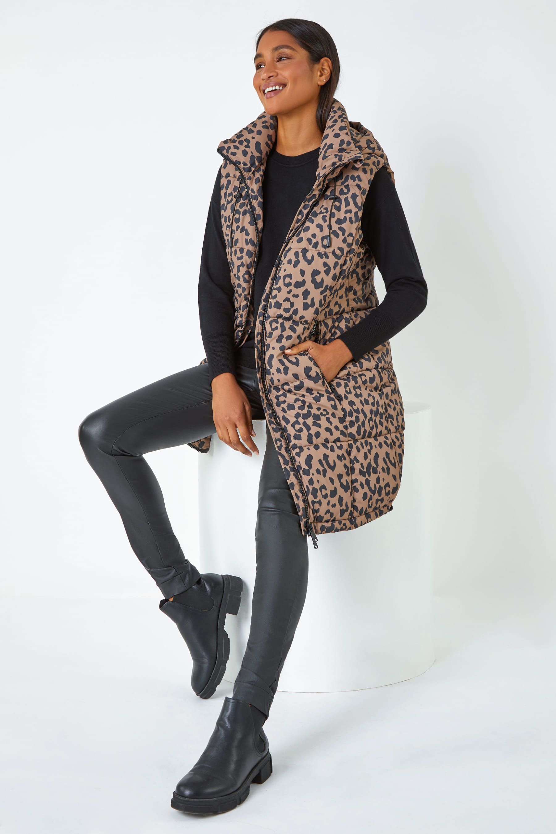 Gilet leopard zara sales