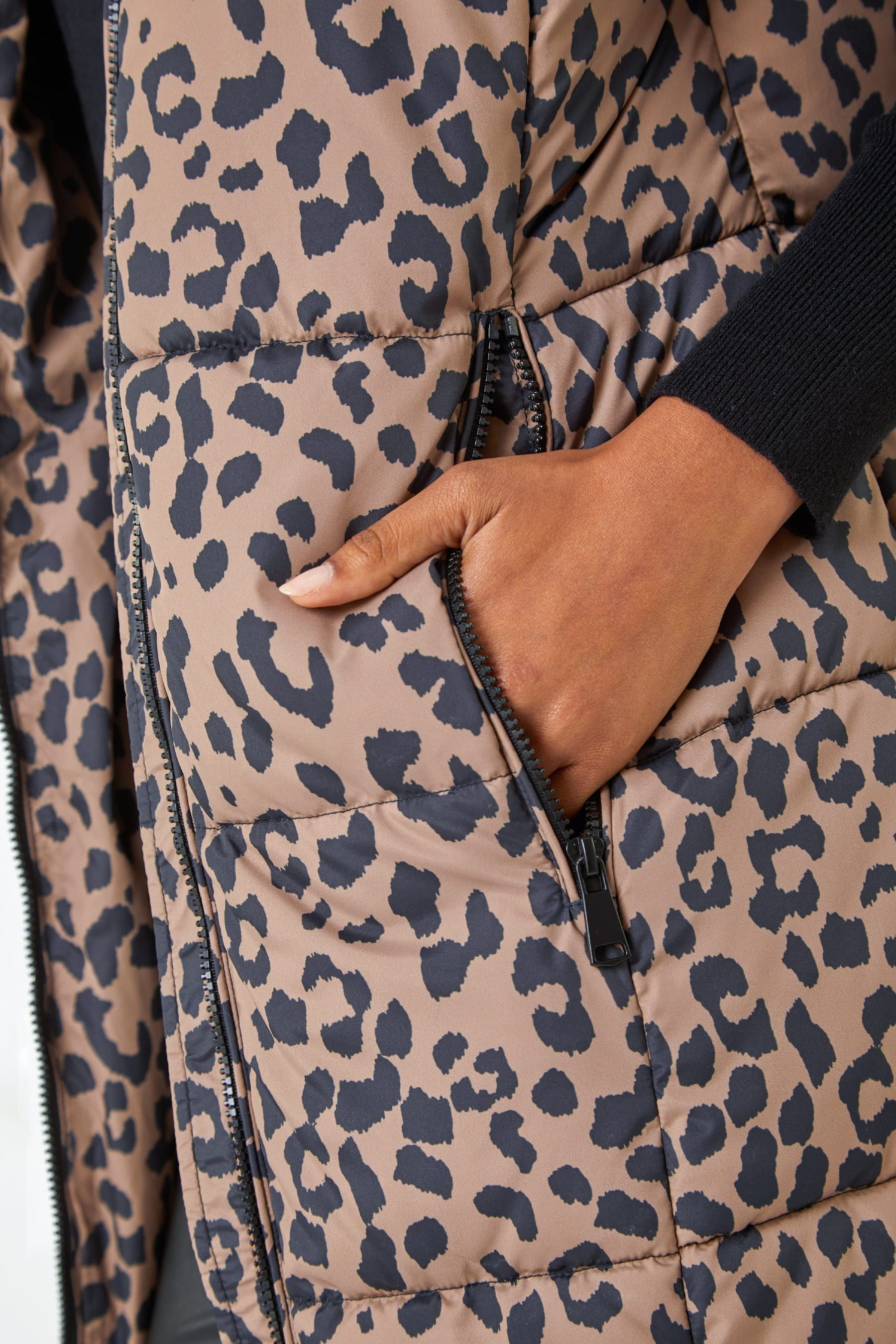 Leopard print longline jacket top