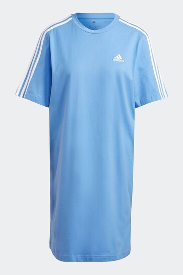 adidas Blue Sportswear Essentials 3-Stripes Single Jersey Boyfriend T-Shirt Dress
