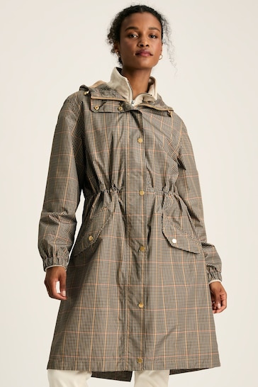 Joules Holkham Brown Waterproof Packable Raincoat With Hood