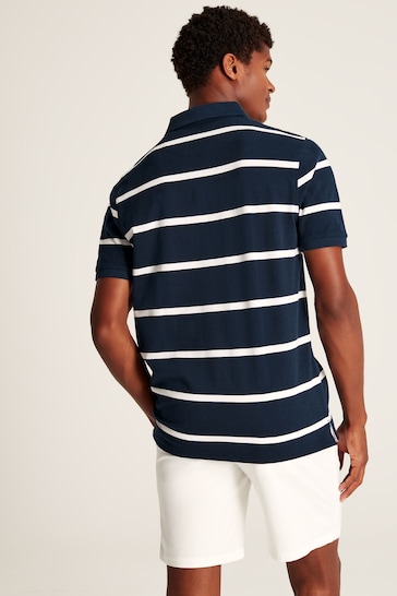 Joules Filbert Navy/White Classic Fit Striped Polo Shirt