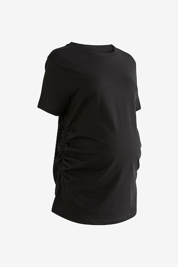 Black Maternity Ruched Side T-Shirt