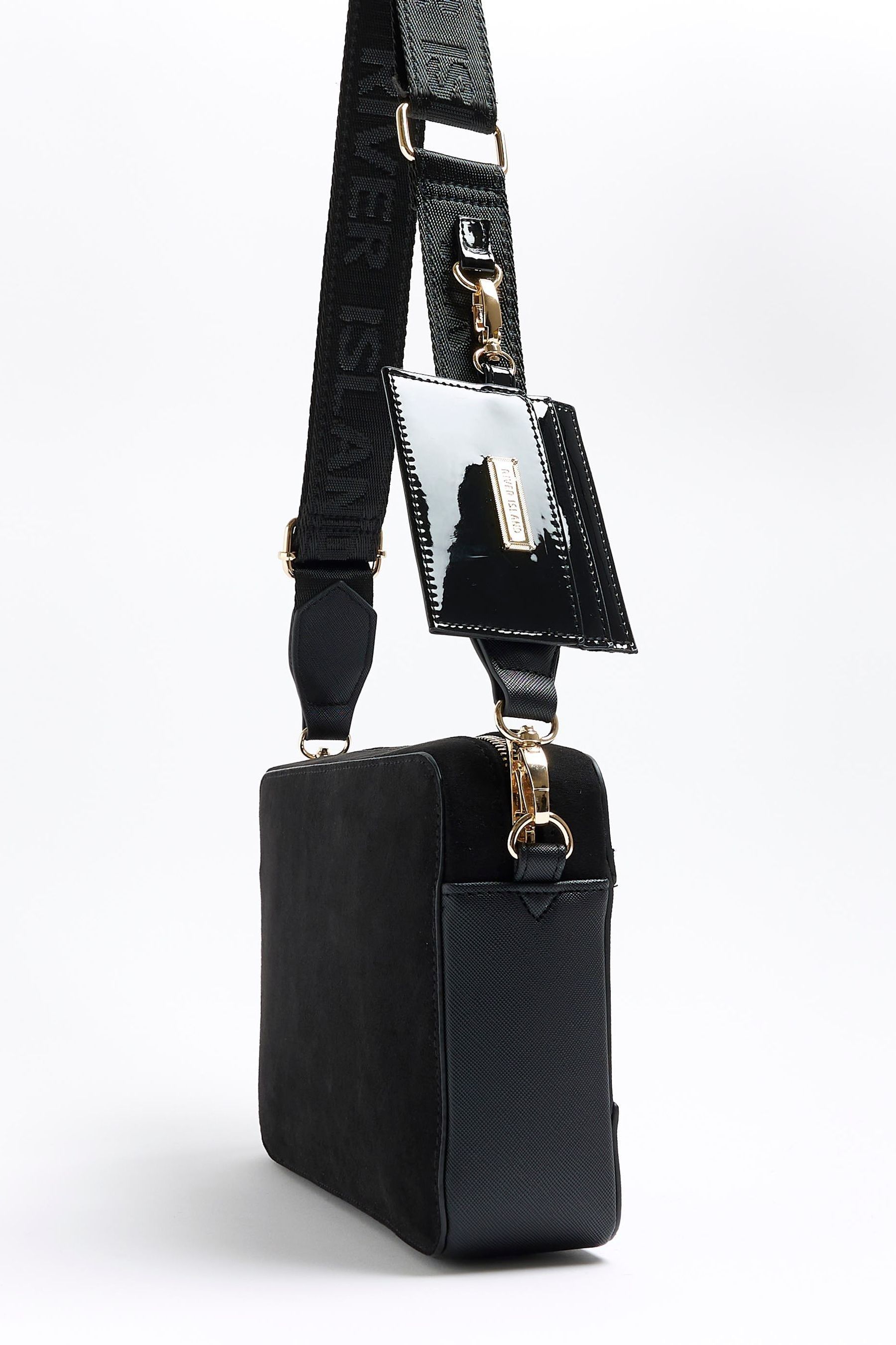 River island black buckle sales side cross body bag