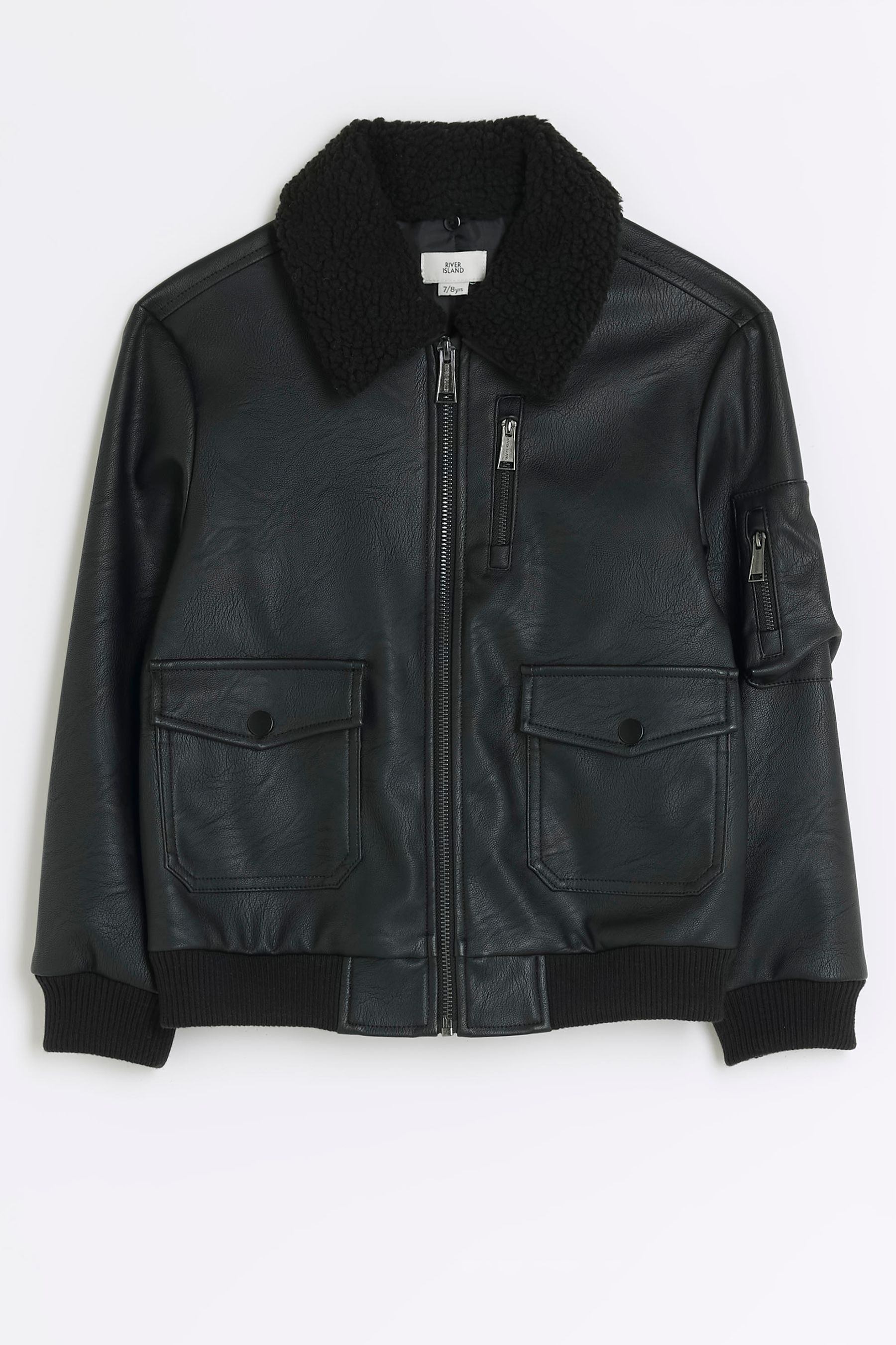 River island shop boys leather jacket