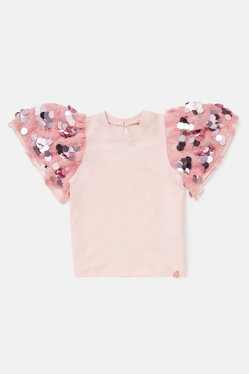 Angel & Rocket Pink Freya Sequin Sleeve T-Shirt