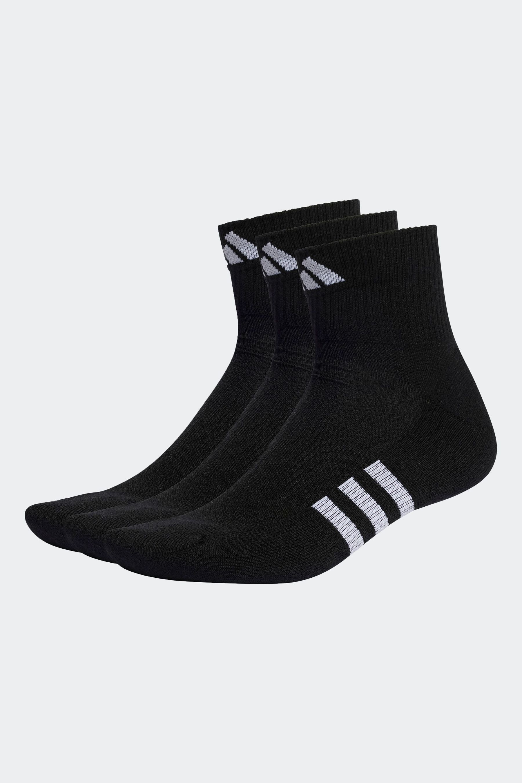 adidas Black Performance Performance Cushioned Mid Cut Socks 3 Pairs