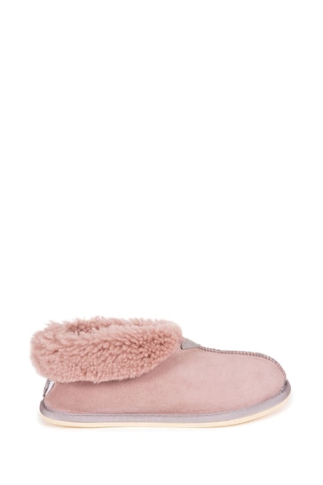Celtic & Co. Ladies Pink Sheepskin Bootee Slippers
