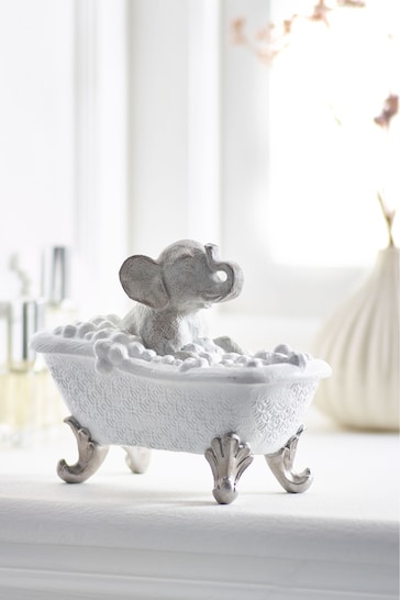 Grey Bathing Elephant Ornament