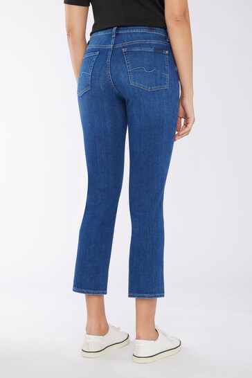 7 For All Mankind Crop Slim Illusion Saturday Blue Jeans