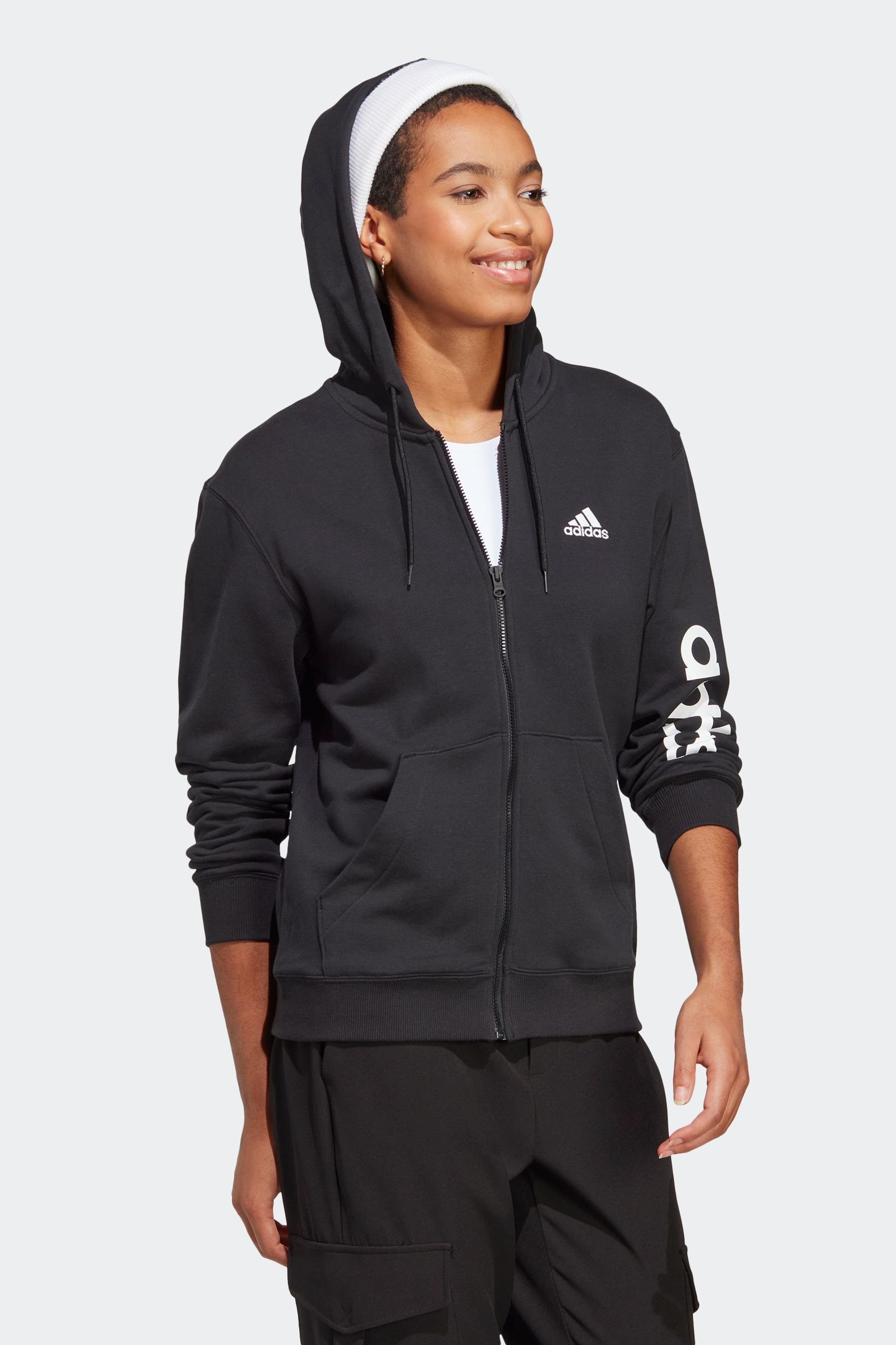 Black cotton hoodie women's sale