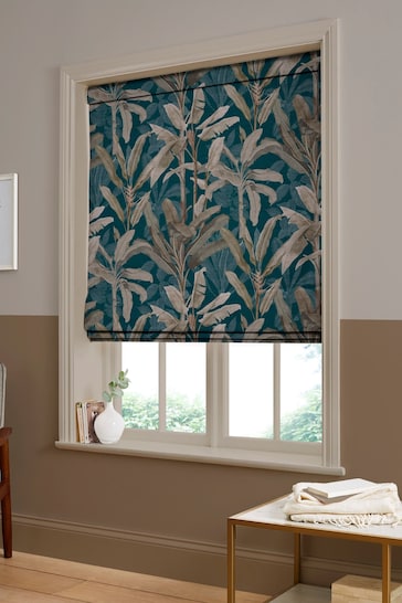 Graham & Brown Teal Blue Borneo Made to Measure Roman Blinds
