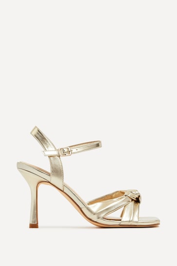 Linzi Gold Blair Knotted Stiletto Heeled Sandals