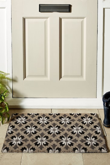 Grey Geometric Tile Doormat