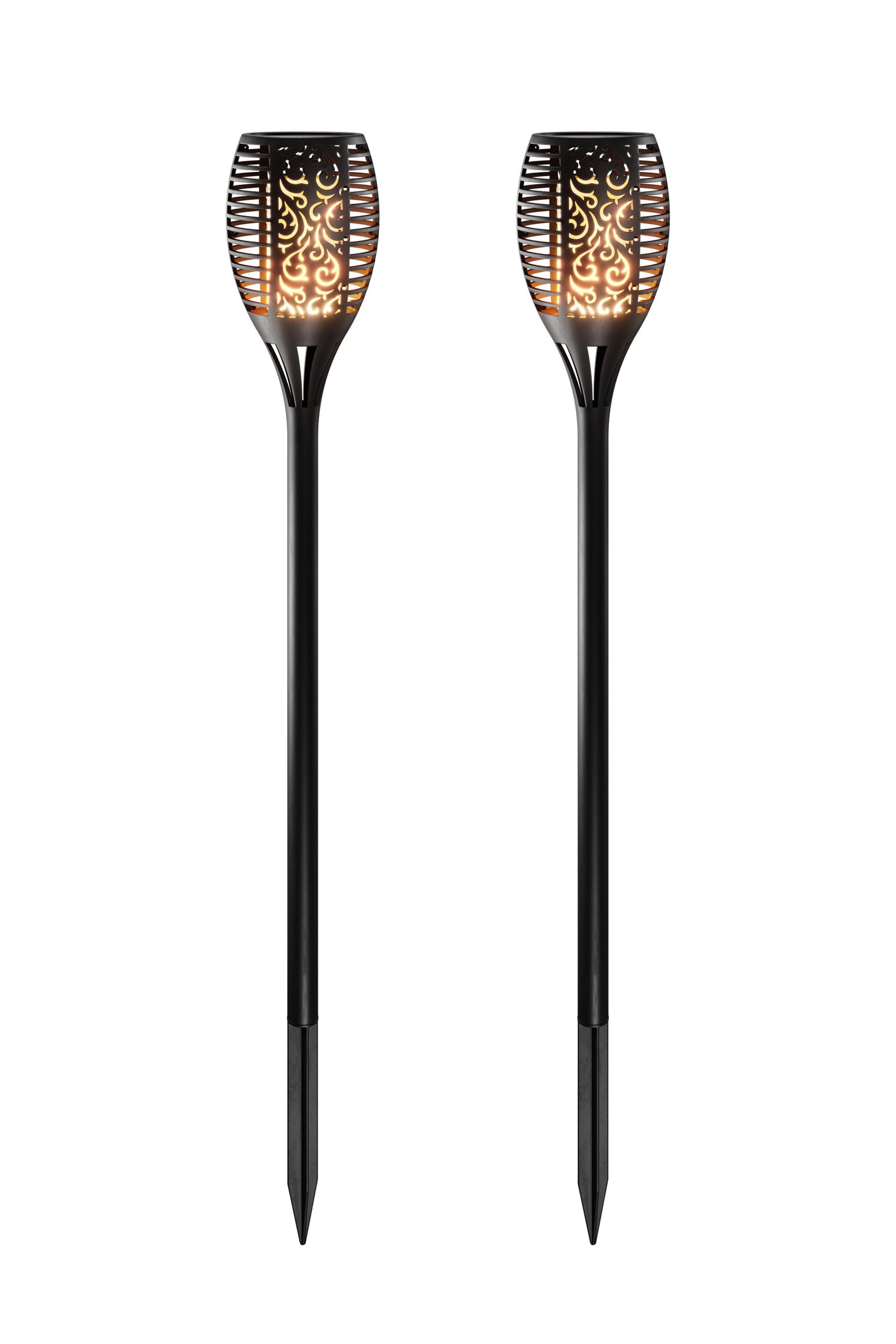 Buy SolarCentre Set of 2 Black TrueFlame Mini Solar Torch Lights