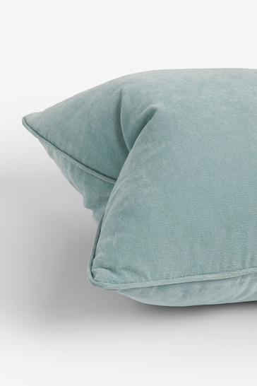 Slate Teal Blue 45 x 45cm Soft Velour Cushion