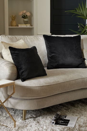 Black 59 x 59cm Matte Velvet Cushion