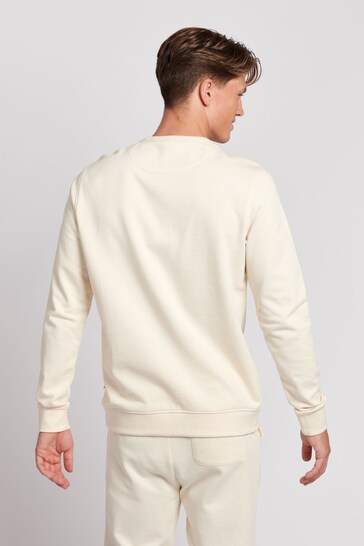 U.S. Polo Assn. Mens Cream Elevated Tight Weave Sweatshirt