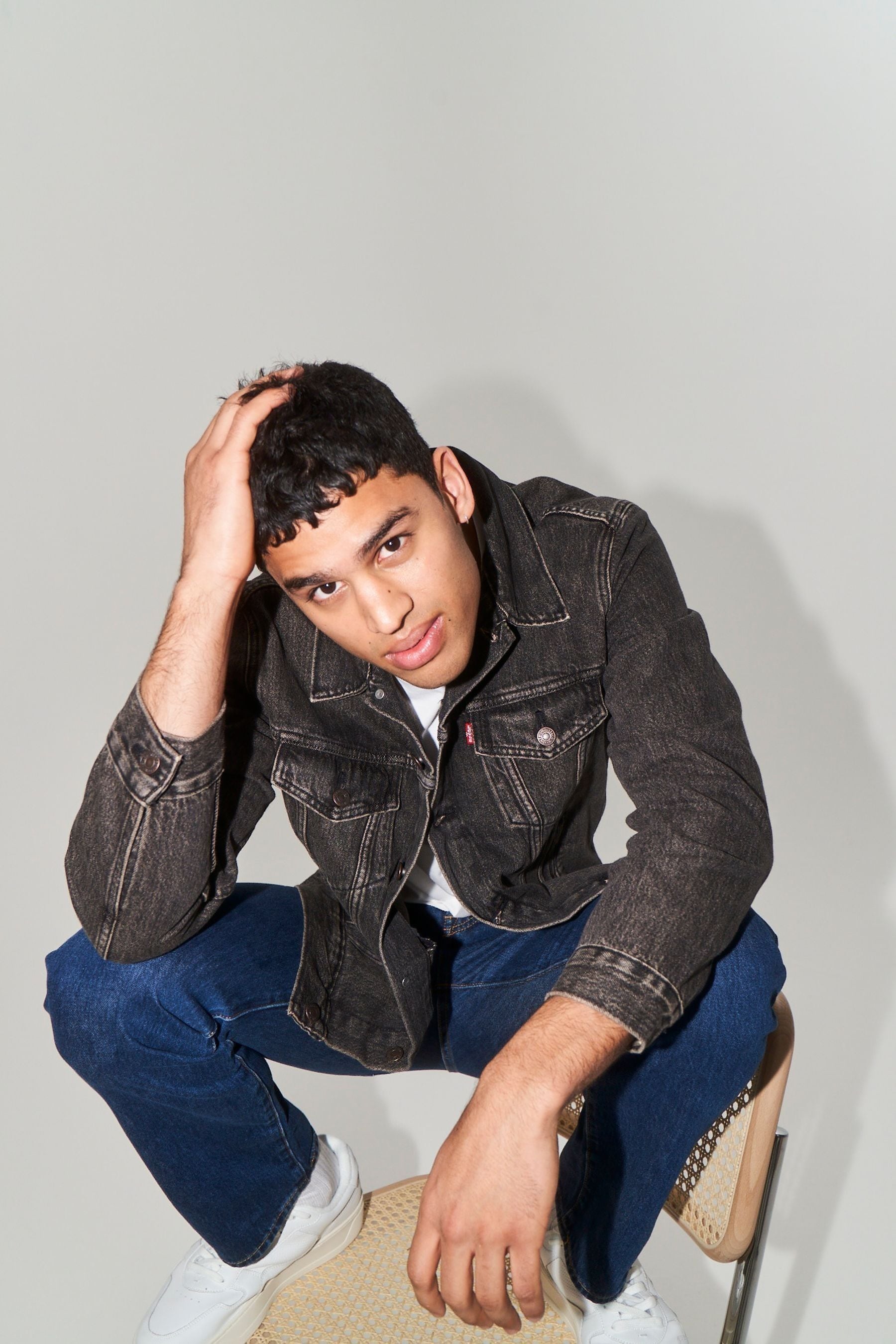 Levi's washed black outlet denim trucker jacket