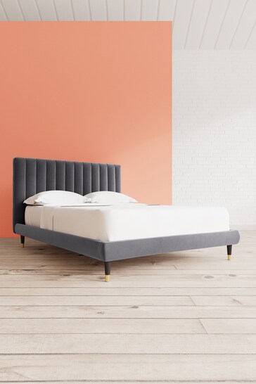 Swoon Easy Velvet Granite Grey Porlock Bed