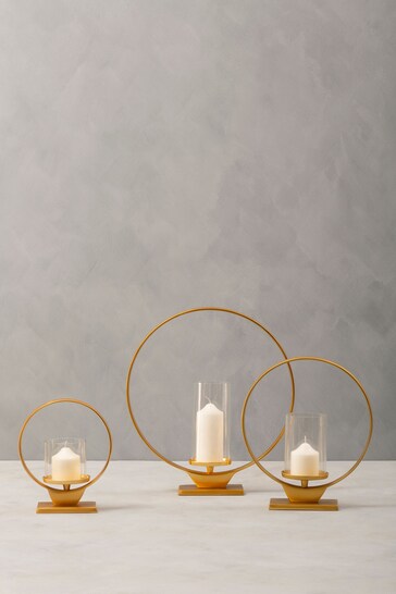 Fifty Five South Gold Cirqua Candle Holder