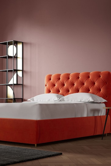 Swoon Easy Velvet Burnt Orange Burbage Divan Bed