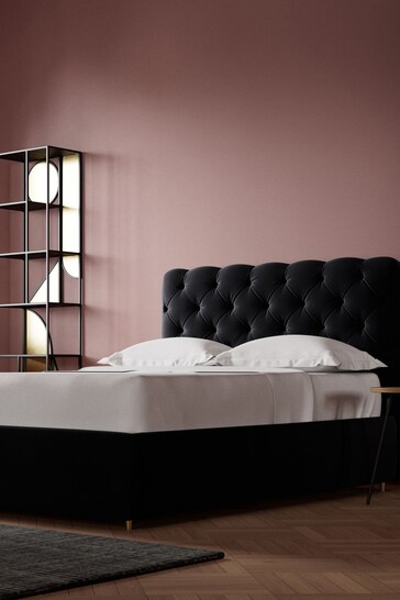 Swoon Easy Velvet Black Burbage Divan Bed