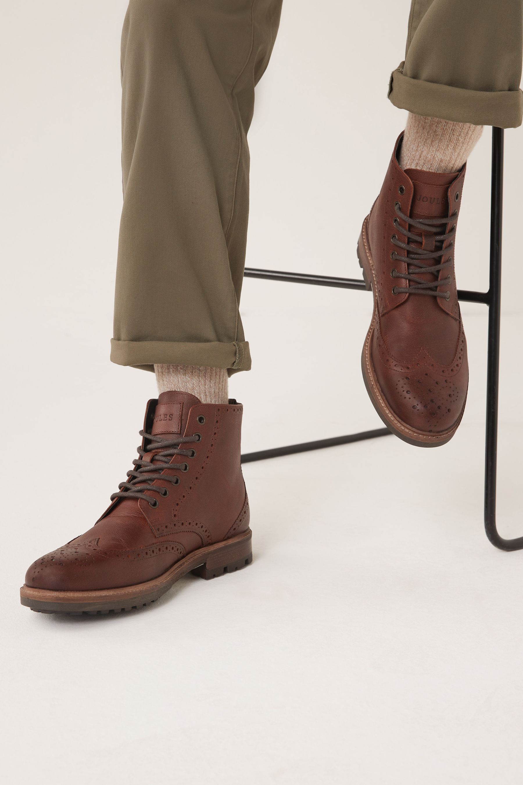 Joules Brown Brogue Boots