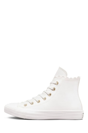 Converse White Scallop High Top Trainers