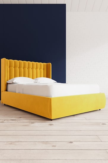 Swoon Easy Velvet Turmeric Yellow Kipling Divan Bed