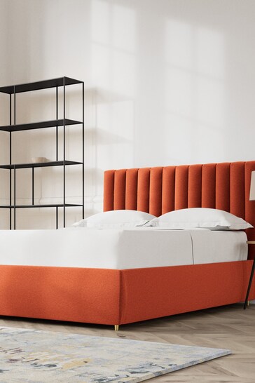 Swoon Soft Wool Burnt Orange Porlock Soft Wool Ottoman Bed