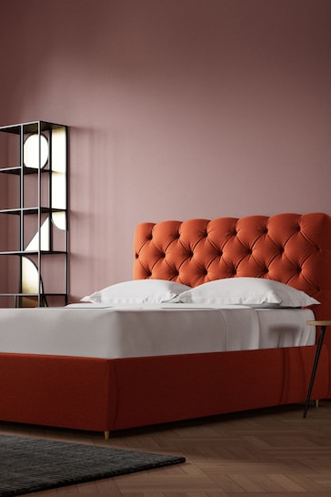 Swoon Soft Wool Burnt Orange Burbage Soft Wool Ottoman Bed