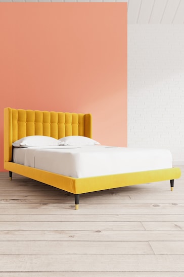 Swoon Easy Velvet Turmeric Yellow Kipling Bed