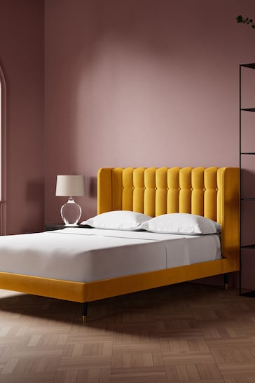 Swoon Easy Velvet Turmeric Yellow Kipling Bed
