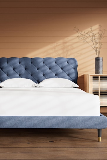 Swoon Houseweave Navy Blue Burbage Bed