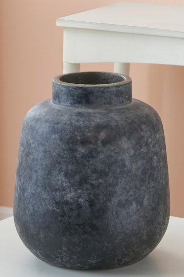 Pacific Grey Stone Vulcan Textured Volcanic Effect Vase