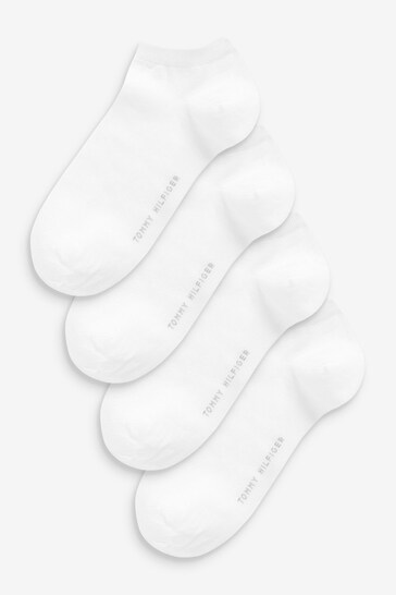 Tommy Hilfiger White Womens Sneaker Socks 4 Pack