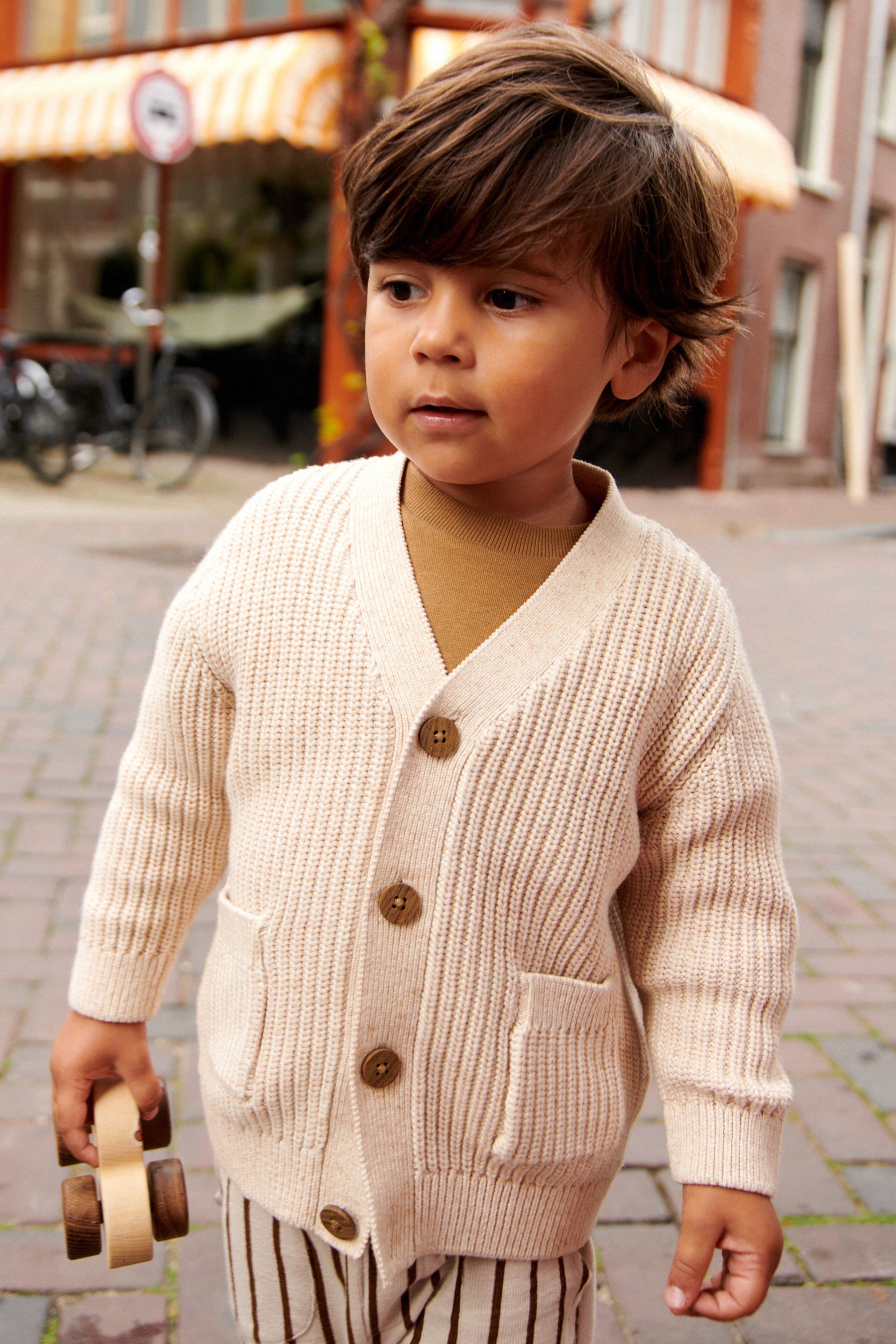 Boys beige cardigan outlet
