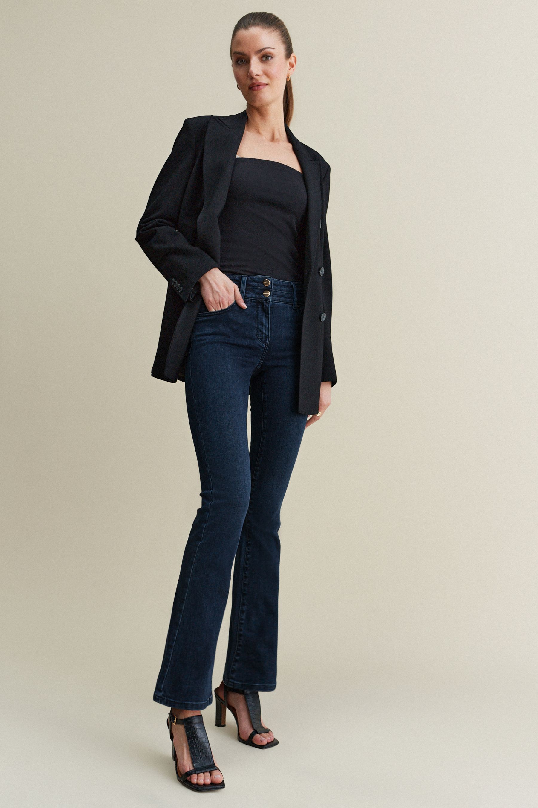 Buy Inky Blue Denim Slim Lift And Shape Bootcut Jeans from the Next UK online shop