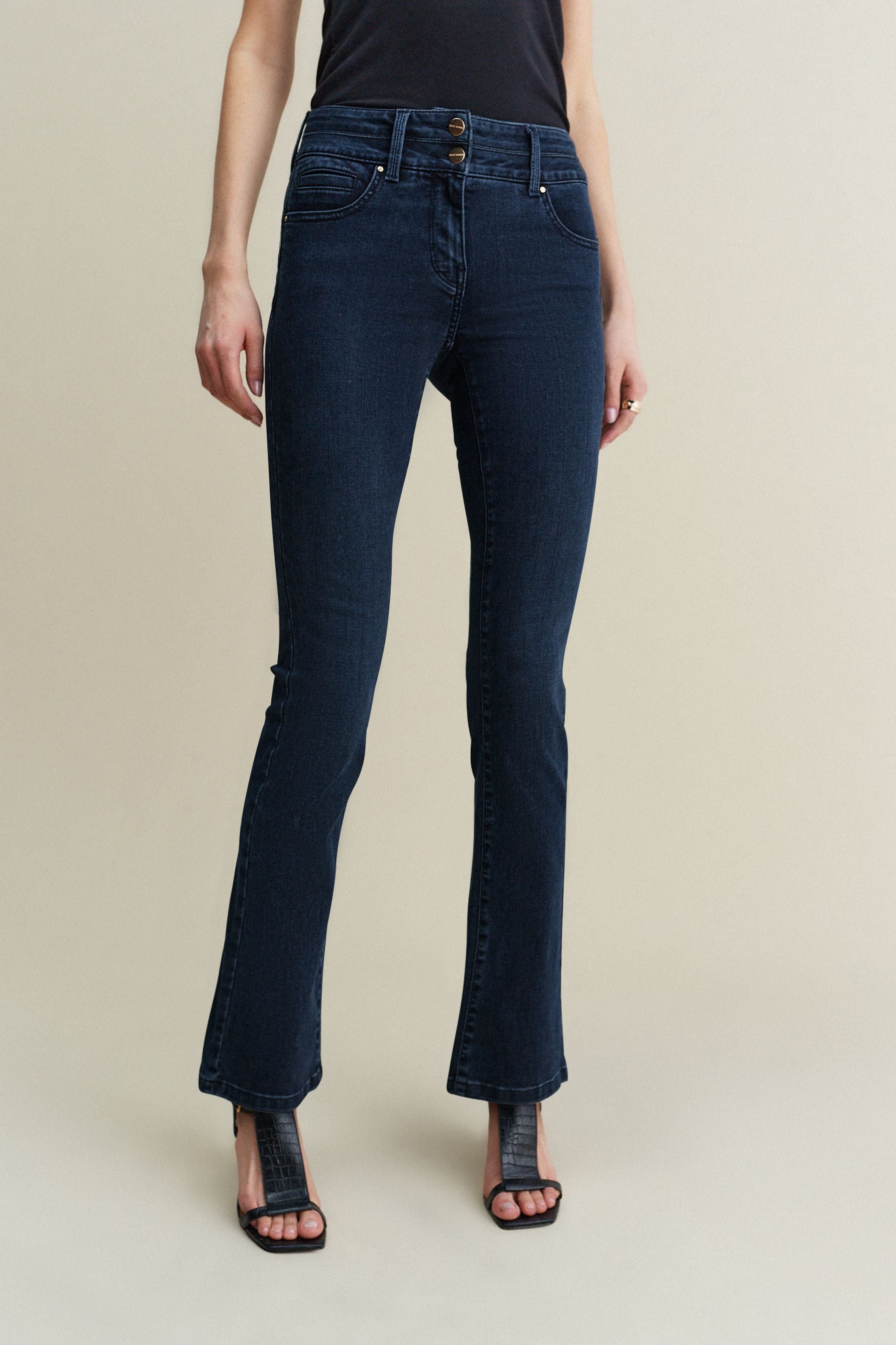 Buy Inky Blue Denim Lift Slim And Shape Bootcut Jeans from the