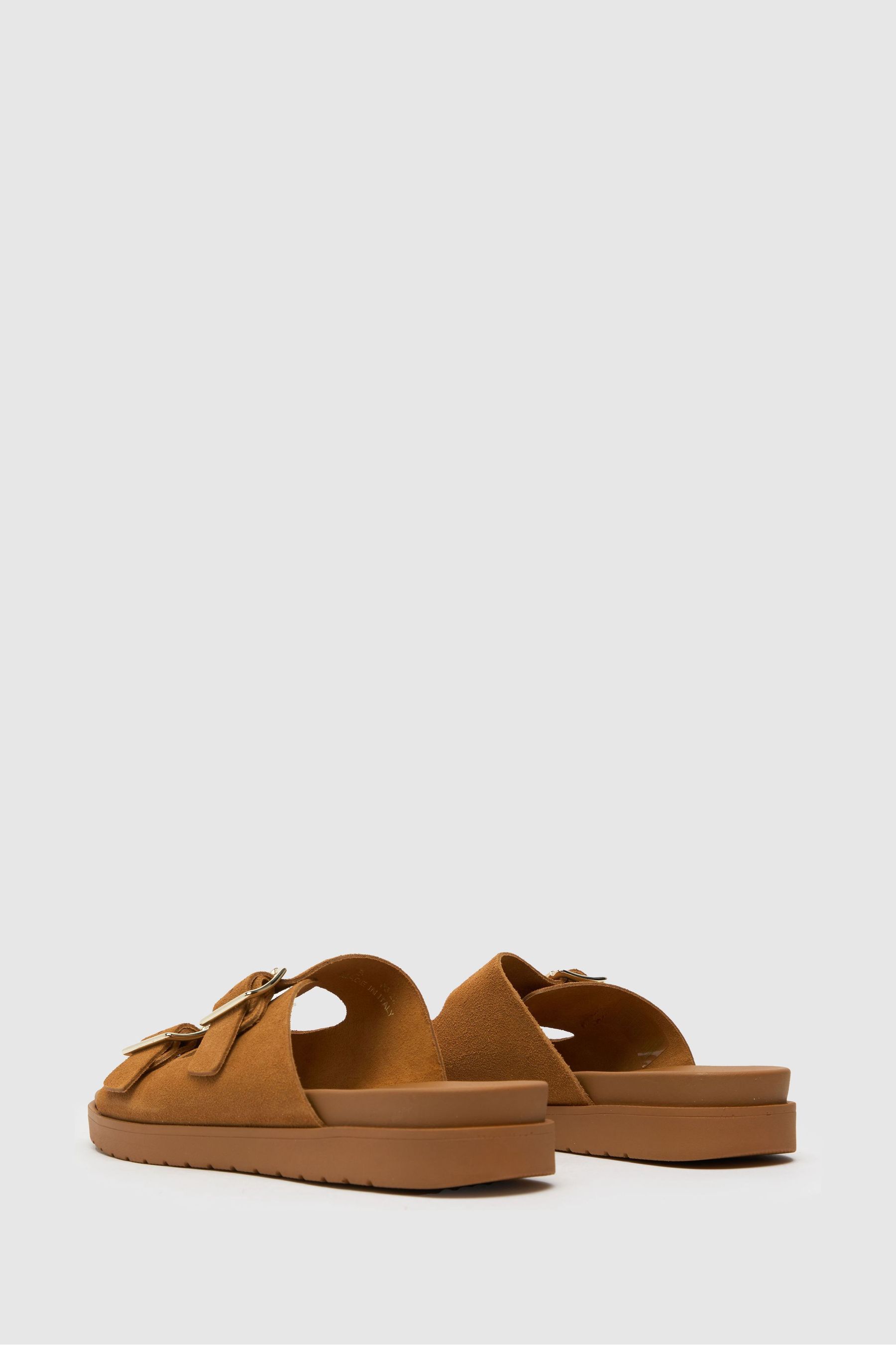 Buy Schuh Trista Brown Suede Buckle Footbed Sandals from the Next UK online shop