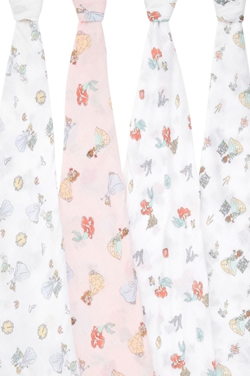 aden + anais Disney Princess Essentials Cotton Muslin Blankets 4 Pack