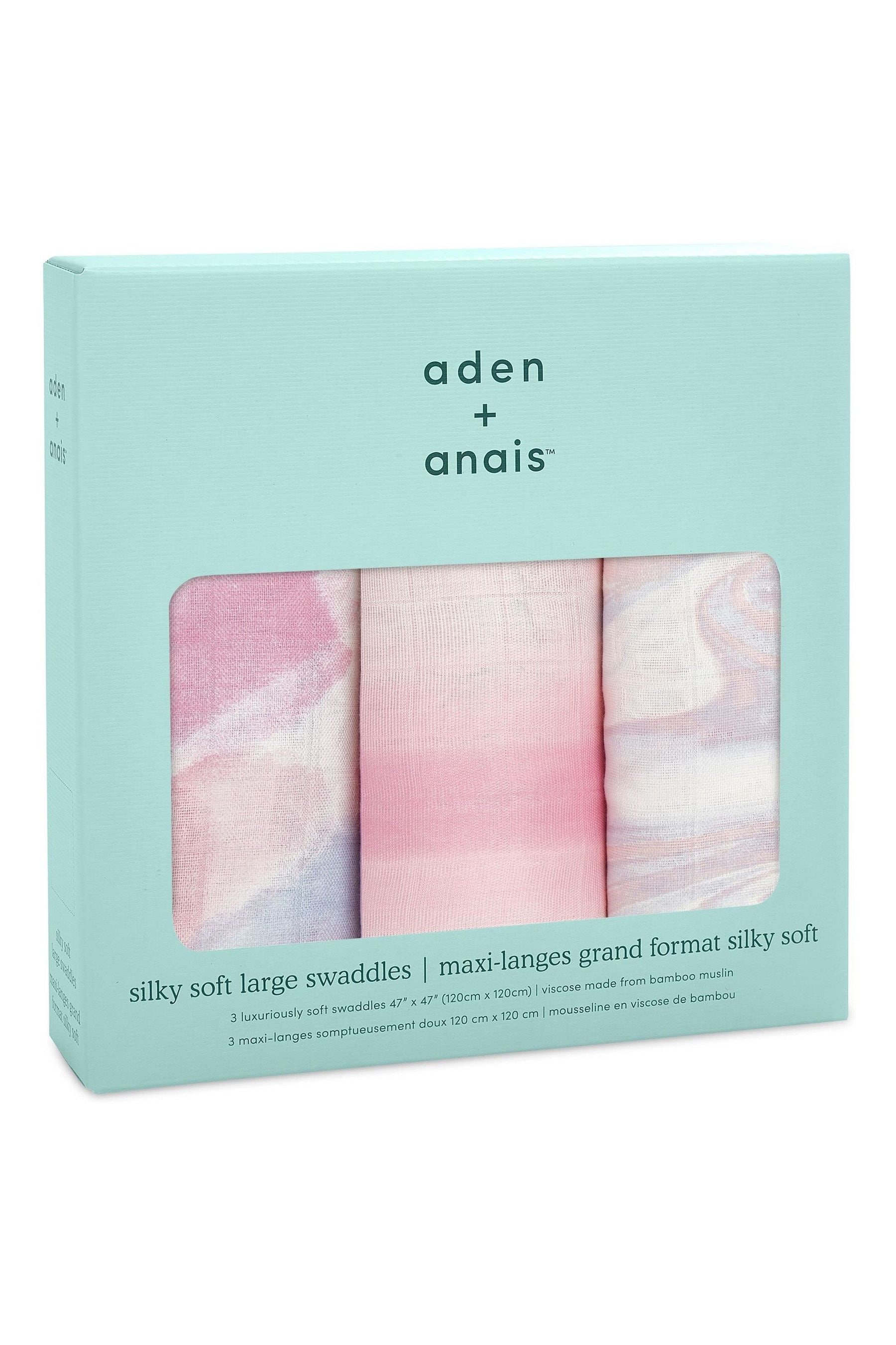 aden anais Pink Large Silky Soft Muslin Blankets 3 Pack Florentine