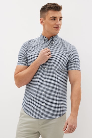 White/Navy/Gingham Short Sleeve Oxford Shirt 3 Pack