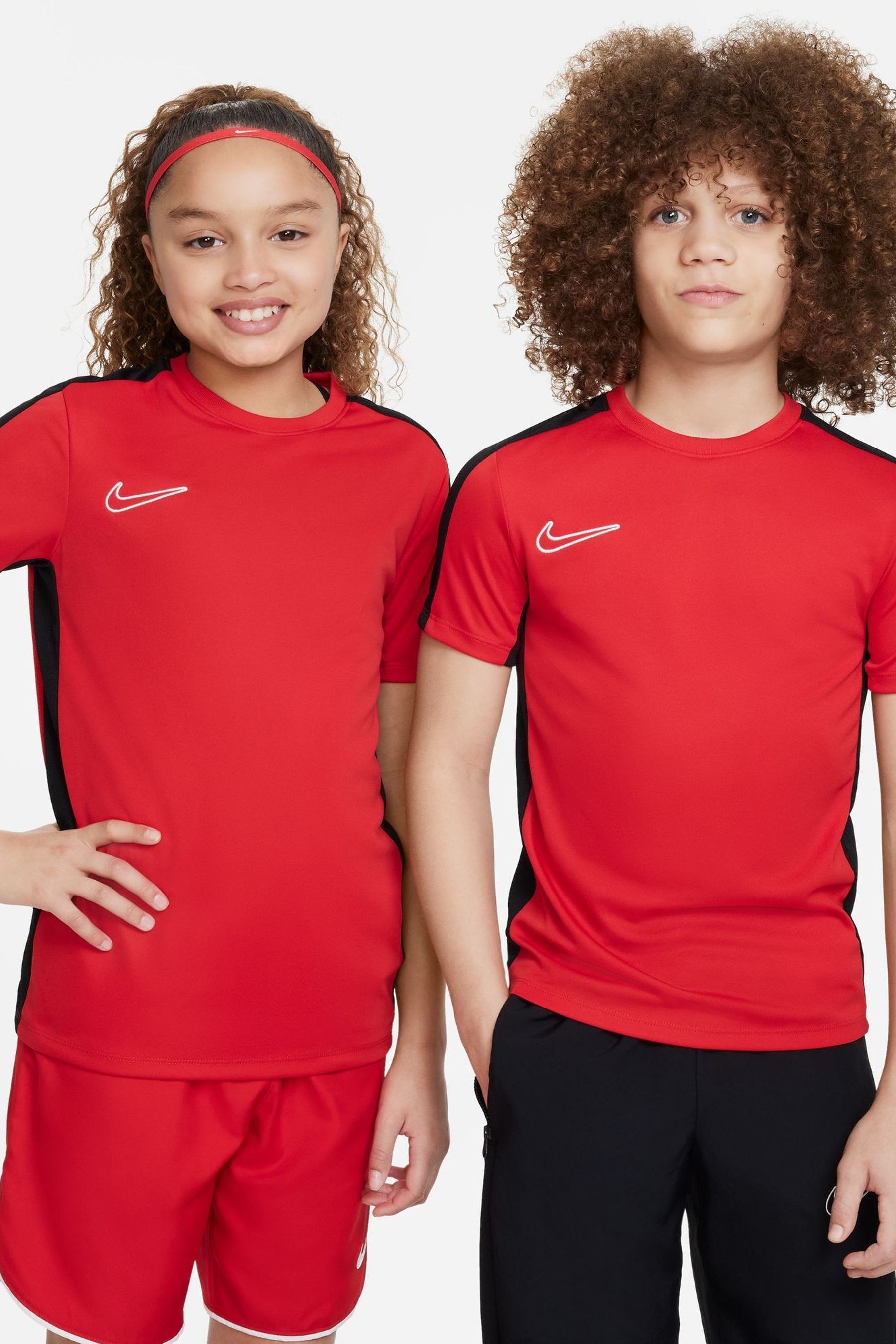 Nike University Red Black Dri FIT Academy Training T Shirt